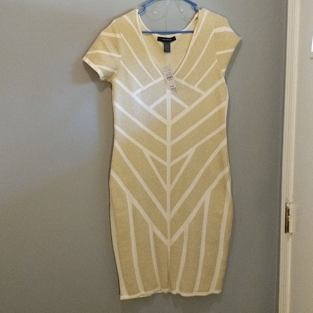 Gold/White party dress